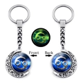 Porte-clés Cancer lumineux avec lune rotative double face montrant le recto et le verso - Cancer