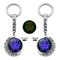 Llavero Cáncer luminoso con colgante de luna giratorio de metal de doble cara - Cáncer
