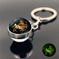 Porte-clés lumineux constellation du Sagittaire avec boule de cristal double face et anneau - Sagittaire