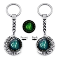 Luminous Leo zodiac keychain featuring a rotating moon pendant with glowing celestial effect - Leo(XSWX4664-9)
