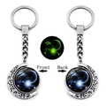 Glow in the dark Capricornus constellation keychain with rotating double-sided moon pendant - Capricorn