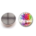 Detailed view of the glass tree of life fridge magnet showing both front and magnetic back - BXT2349-5