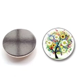 Detailansicht der Vorder- und Rückseite eines 25mm Lebensbaum-Glaskühlschrankmagnets - BXT2349-1