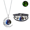 Parure bijoux Capricorne avec collier pendentif lune lumineuse et bracelet tressé - Capricorne (XSWX4735-12)