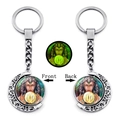 Luminous Virgo zodiac keychain with silver rotating moon pendant and glow-in-the-dark effect - Virgo Style (XSWX4663-12)