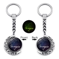 Luminous Scorpio zodiac keyring featuring a rotating moon pendant and glow-in-the-dark design - Scorpio (XSWX4669-10)