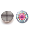 Imán de nevera de cristal mandala 25mm para decoración con reverso magnético - Patrón Mandala 1 (BXT1219-1)