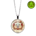 Collier signe Cancer phosphorescent avec pendentif en verre et effet lumineux vert - Cancer