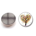 Tree of Life glass fridge magnet with colorful heart patterns and black magnetic back - BXT2349-10