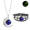 Parure Bélier lumineuse avec collier pendentif lune et bracelet en cuir tressé - Bélier (XSWX4735-7)