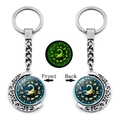 Luminous Scorpio zodiac keychain with rotating double-sided moon pendant in alloy - Scorpio (XSWX4673-11-Scorpio)