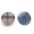 Imán de cristal mandala de 25mm con parte trasera magnética plana para decoración - Patrón Mandala 10 (BXT1219-10)