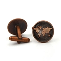 Vintage bronze world map cufflinks with nautical globe design for men's French shirts - Silver / Antique Copper (PSXL001197-Antique Copper)
