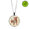 Luminous Taurus constellation necklace with silver chain and glass pendant for couples - Taurus