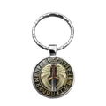 Detail showing the Viking compass pendant with Norse runes and golden winged sword motif - Winged Sword Runes (XSWX4424-5)