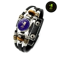 Luminous Virgo zodiac leather bracelet with multilayer braided punk style charms - Virgo