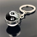 Creative silver yin yang keychain with paw print glass ball pendant for women - Paw Print Yin Yang(XSWX4433-6)