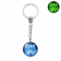 Luminous howling wolf keychain pendant featuring a blue design and green glow-in-the-dark effect - Xswx4773-19
