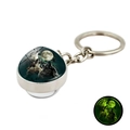 Porte-clés lumineux loup hurlant à la lune avec boule en verre et effet phosphorescent - Style de Loup Hurlant 5 (XSWX4772-5)