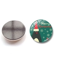 Detailansicht der Vorder- und Rückseite eines 25mm Weihnachts-Pinguin-Kühlschrankmagnets - Weihnachtspinguin-Stil (BXT2023-(25MM)) / 25mm