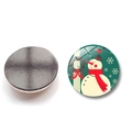 Weihnachts-Schneemann 25mm Glas Kühlschrankmagnet für festliche Heim- und Küchendekoration - Schneemann und Vogel Stil (BXT2021-(25MM)) / 25mm