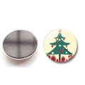 Vorder- und Rückansicht eines 25mm Weihnachtsbaum-Glasmagneten für den Kühlschrank - Weihnachtsbaum-Stil (BXT2020-(25MM)) / 25mm