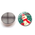 Weihnachts-Kühlschrankmagnet 25mm mit Schneemann-Motiv und magnetischer Rückseite - Warmer Feiertagsschneemann-Stil (BXT2026-(25MM)) / 25mm