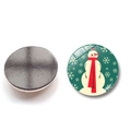 Weihnachts-Kühlschrankmagnet aus Glas mit Schneemann und Magnetrückseite, 25mm Deko - Schneemann mit rotem Schal Stil (BXT2028-(25MM)) / 25mm