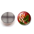 Aimant de frigo en verre 30mm canne de Noël avec dos magnétique pour décoration - Sucre d'Orge de Noël (BXT2200-30mm)