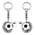 Détails du pendentif de football rotatif avec design croissant de lune sur porte-clés - Motif de Football (XSWX5266-4)