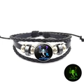 Bracelet Scorpion lumineux en cuir tressé multicouche avec perles et breloque zodiaque - Scorpion