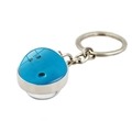 Porte-clés boule de bowling en verre bleu avec anneau et chaîne en métal argenté - Style Bowling (XSWX5267-12)