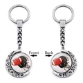 Rotating crescent moon keychain with double-sided American football and helmet graphic - Football Helmet Pattern (XSWX5266-7)