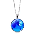 Ketting met blauwe dolfijn glazen hanger en minimalistische zilveren ketting voor dames - Zwemmende Dolfijn (Zilver) (XSWX5106-4银色)