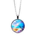 Collana con ciondolo tondo in vetro e motivo nautilus neon su catenina d'argento - Motivo Nautilus (Argento) (XSWX5106-10 Argento)