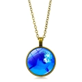 Collana vintage in bronzo con pendente in vetro e motivo a delfino blu dell'oceano - Motivo Delfino (Bronzo Antico) XSWX5106-4