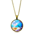 Collana vintage in bronzo con ciondolo in vetro a forma di conchiglia nautilus - Nautilus Colorato (Bronzo Antico) XSWX5106-10
