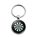 Kreativer Dartscheibe-Schlüsselanhänger mit Glas-Cabochon und silbernem Ring - Xswx5450-4