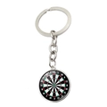 Dartboard pattern keychain with glass dome and silver metal ring for creative gifts - Standard Black Green Style (XSWX5452-2)