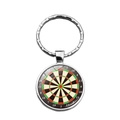 Creative dartboard time gem keychain with silver metal ring and colorful target pendant - Xswx5450-12