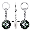 Creative silver dartboard keychain pendant with double-sided pattern and circular design - Digital Dartboard (XSWX5443-4)
