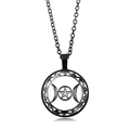 Collier déesse triple lune avec symbole pentagramme en métal noir au style vintage - Style Déesse Triple Lune Blanc (XSWX5262-3) / Noir