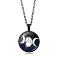 Collier Triple Lune avec motif arbre mystique et chaîne noire pour femmes - Style Triple Lune Arbre Mort (XSWX5262-11) / Noir