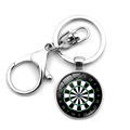 Creative dartboard keychain featuring zinc alloy lobster clasp and colorful target pendant - Blue and Green Scoring Dartboard (XSWX5451-4)