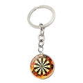 Porte-clés créatif en métal argenté avec motif de cible de fléchettes et flammes - Style de Cible Flamme Dynamique (XSWX5452-6)