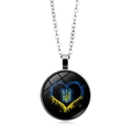 Collana con ciondolo a cuore bandiera Ucraina con emblema tridente in argento - Argento (XSWX5353-8)