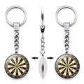 Runder Metall-Schlüsselanhänger mit Dartscheiben-Motiv und beidseitigem Design - Poliertes Metall Dartscheibe (XSWX5443-12)