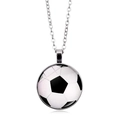 Fußball-Halskette mit Glasdom-Anhänger und silberner Gliederkette für Sportbegeisterte - Fußball-Stil (XSWX5578-4)