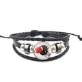 Gevlochten meerlaagse leren armband met sportbedeltje van rugbybal en helm - American Football Helm (XSWX5272-7)