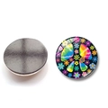 Dettaglio macro del magnete da frigo in vetro 30mm con motivo floreale e retro magnetico - (30mm)-xswx5779-1